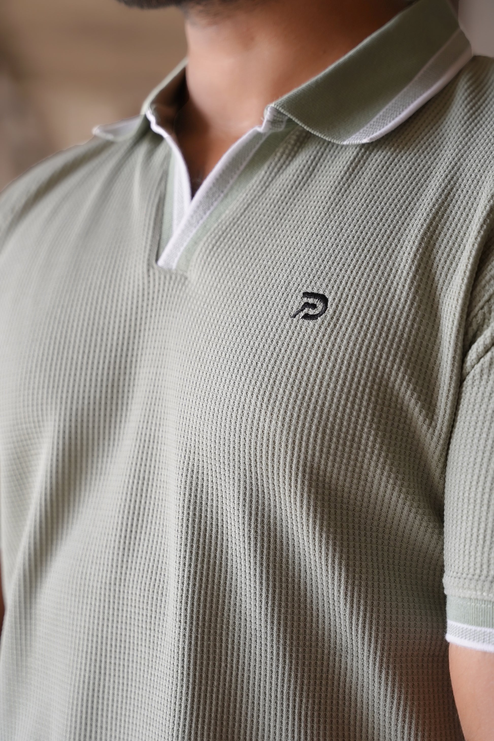 Mint Green Split Neck Polo