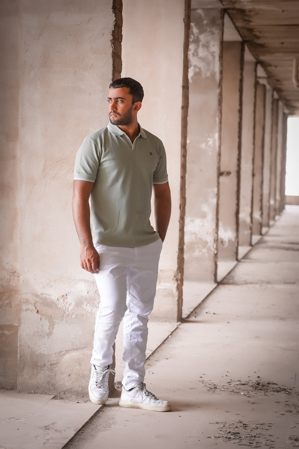 Mint Green Split Neck Polo