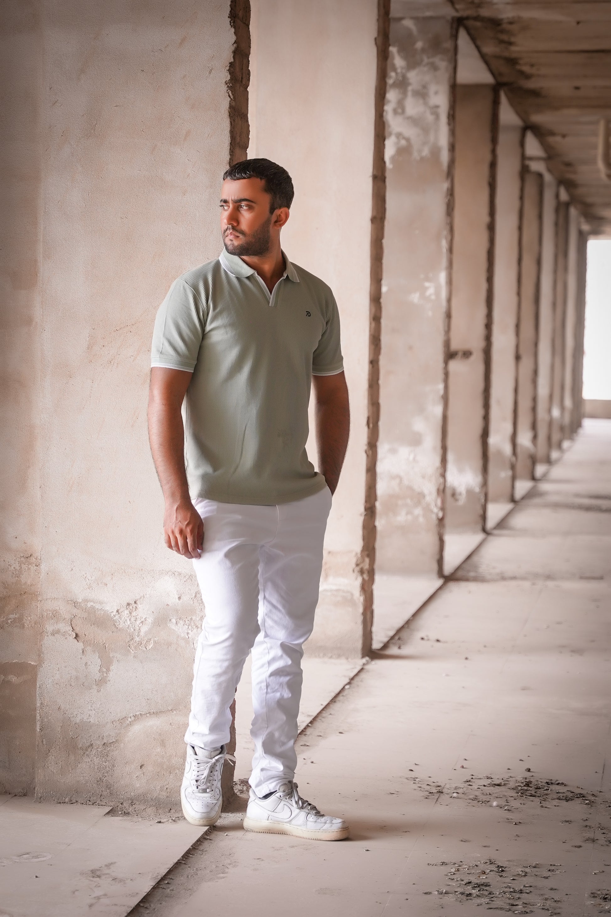 Mint Green Split Neck Polo