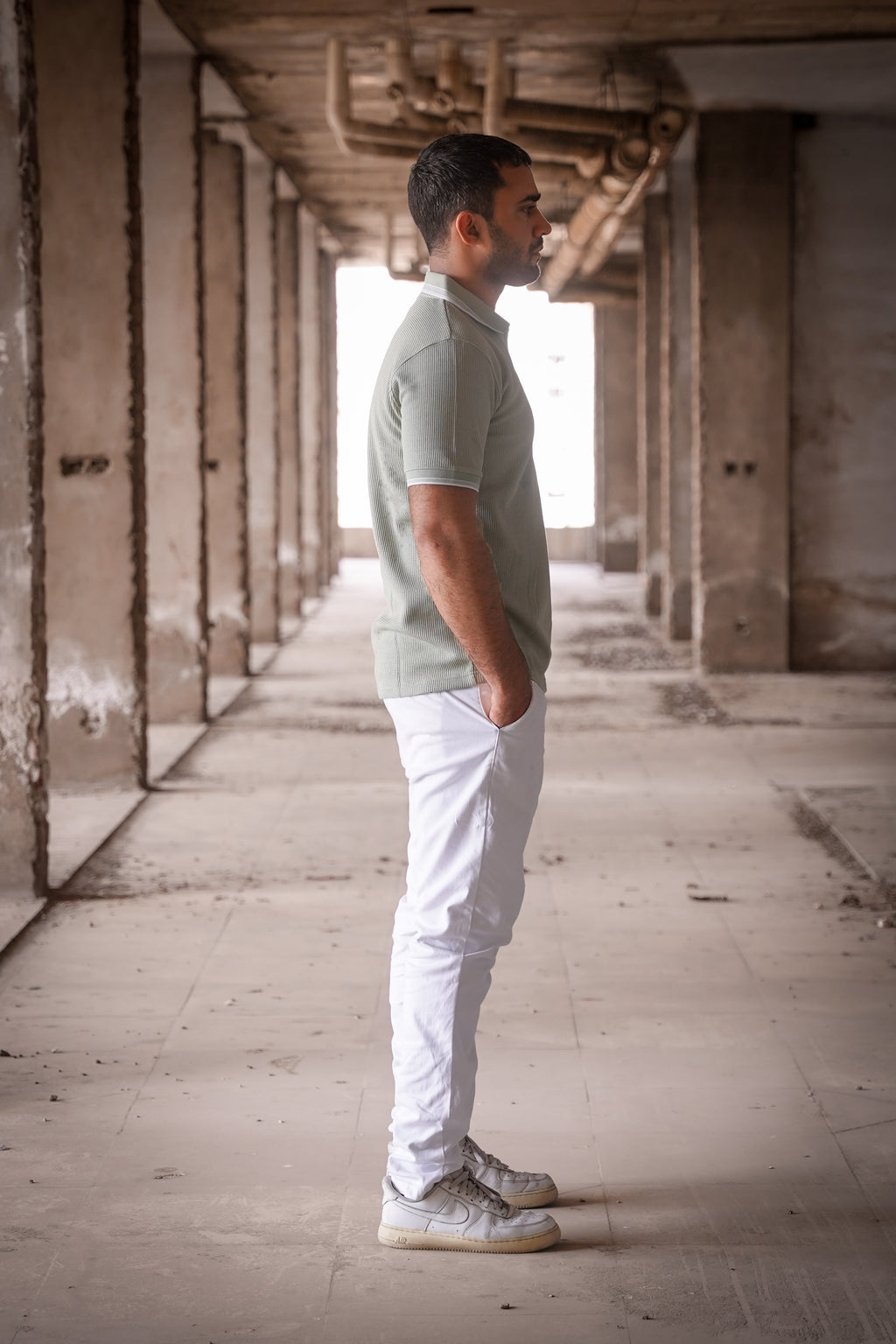 Mint Green Split Neck Polo