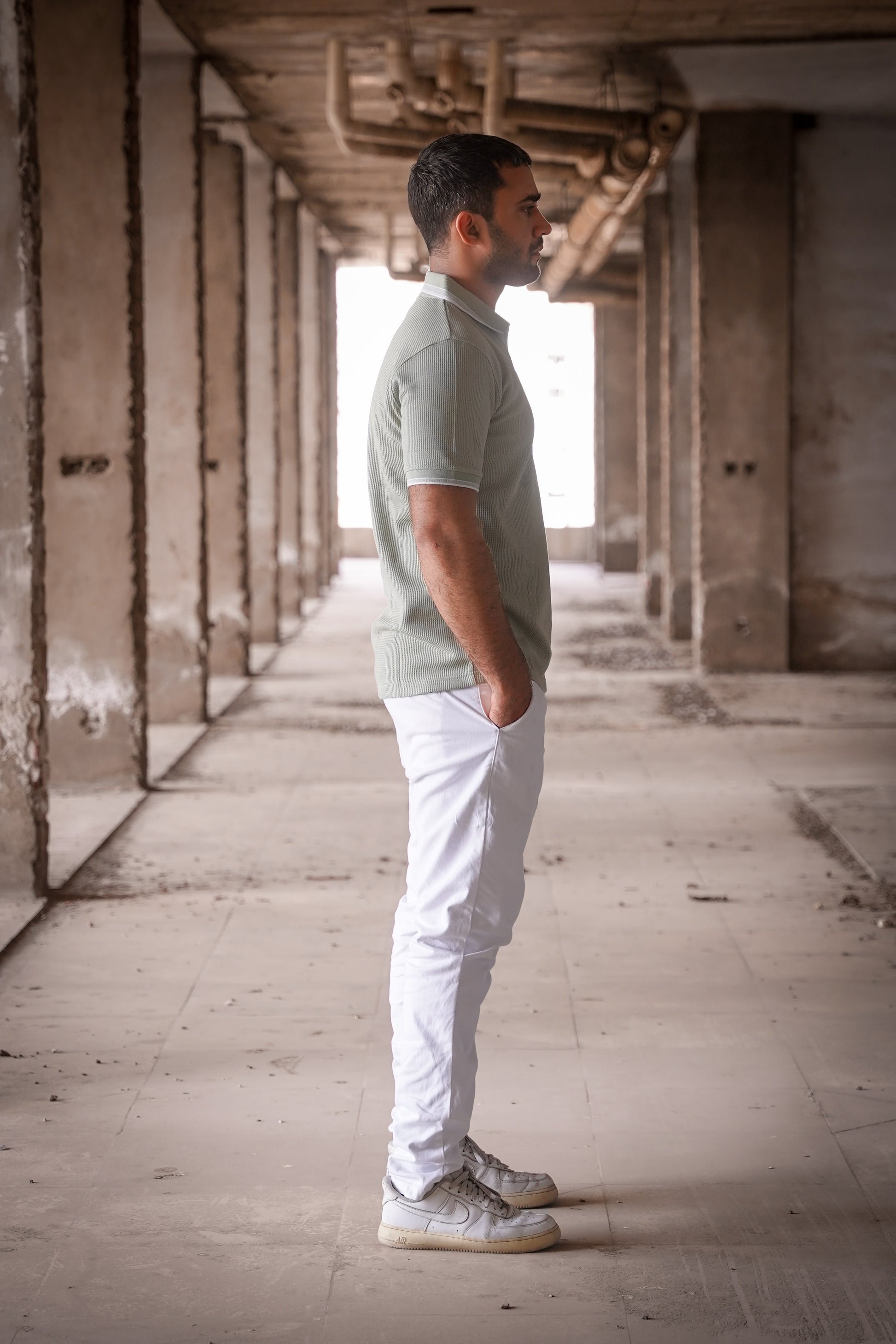 Mint Green Split Neck Polo