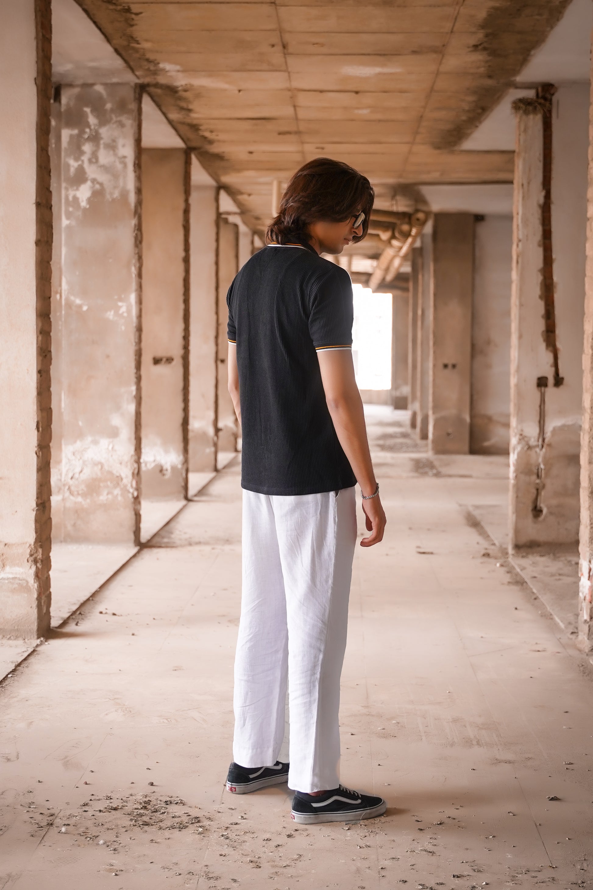 Black Split Neck Polo