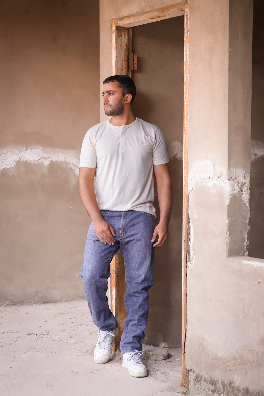 Organic Cotton Half Sleeve Henley