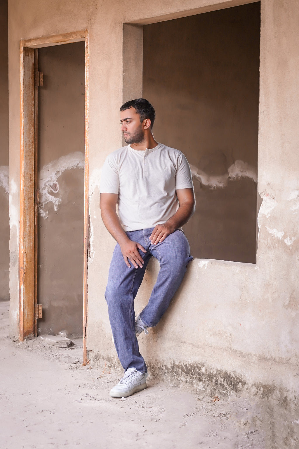 Organic Cotton Half Sleeve Henley