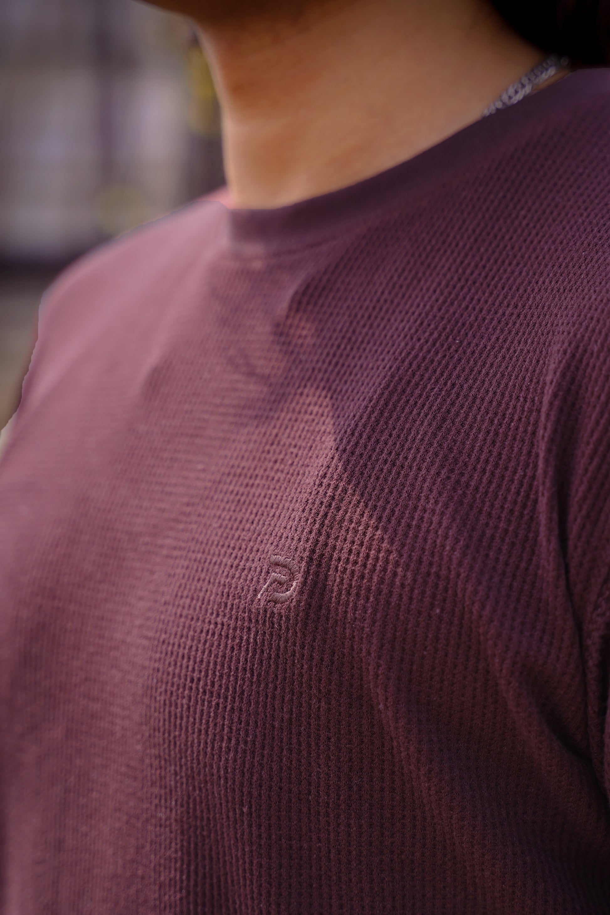 Textured Ribbed Crew T-Shirt