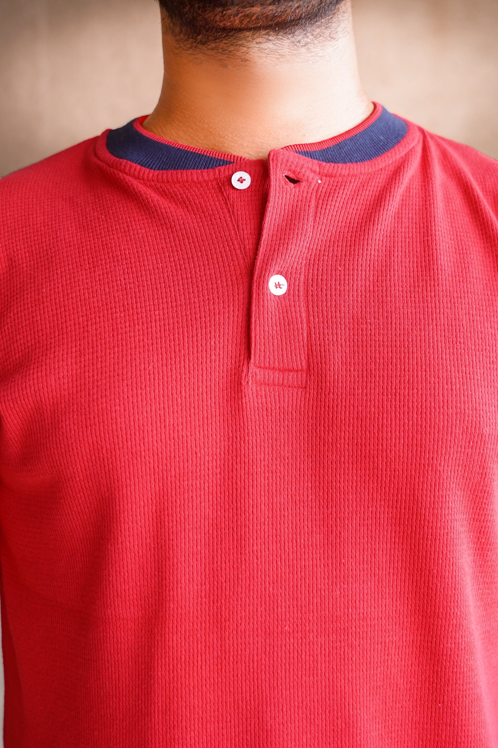 Crimson Button Tee