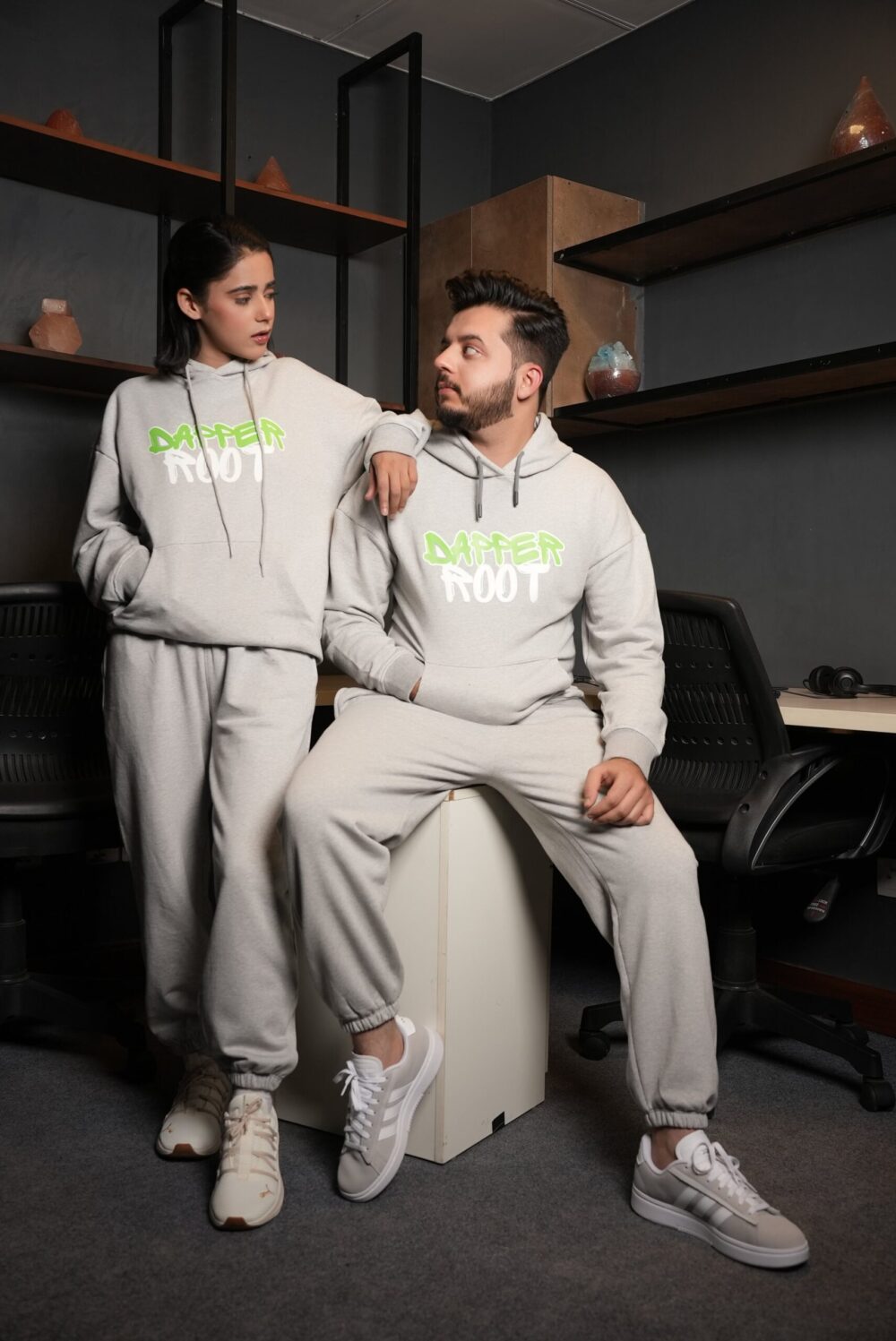 Drop Shoulder Track Suit (Grey) - Image 4