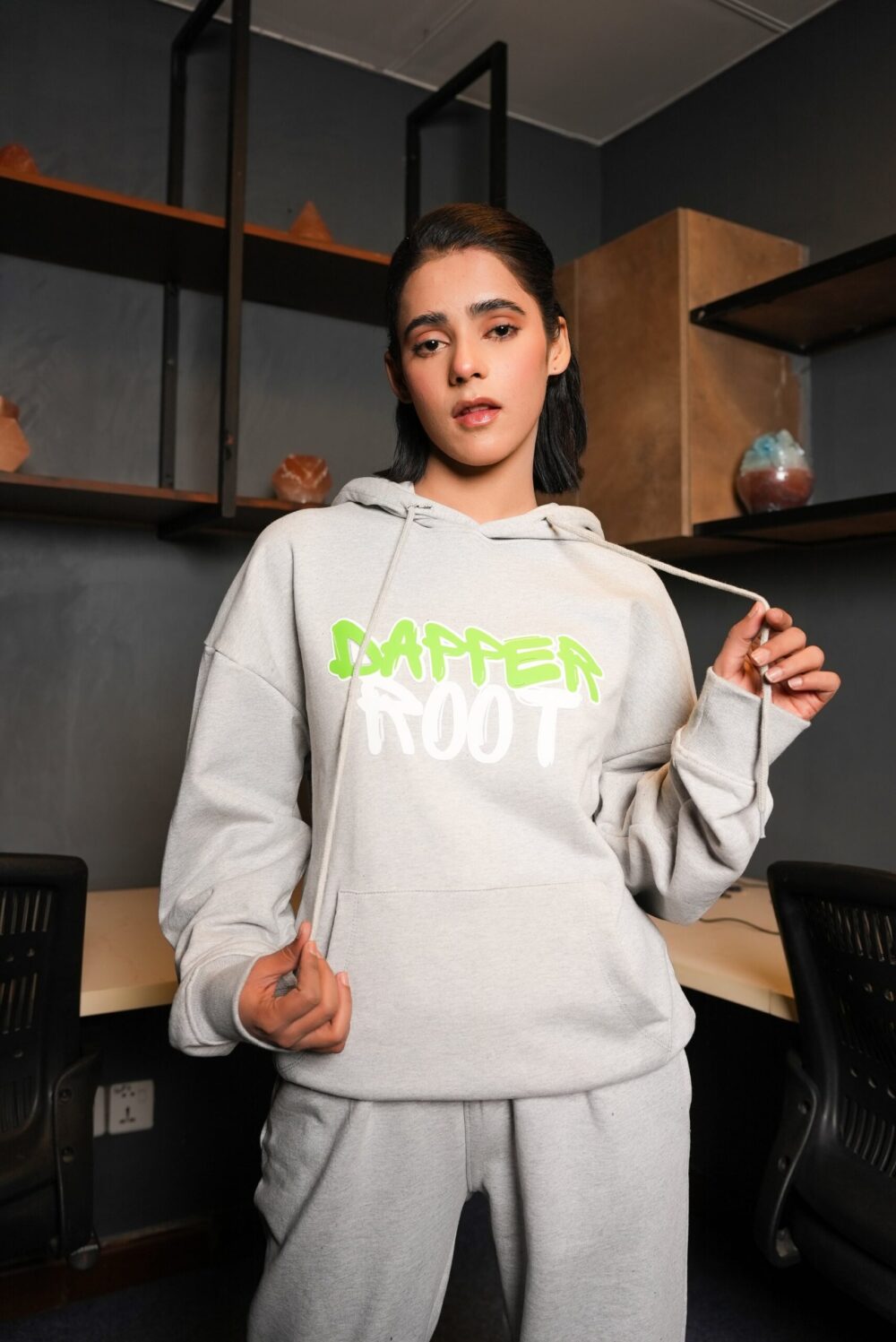 Drop Shoulder Hoodie (Grey) - Image 12