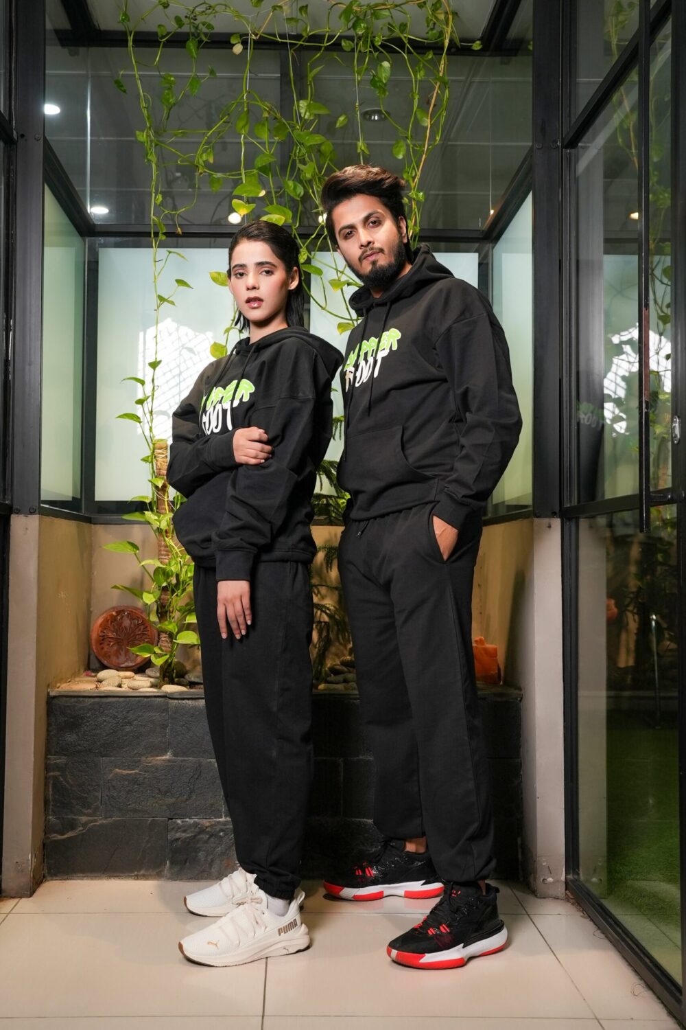 Drop Shoulder Track Suit (Black) - Image 4