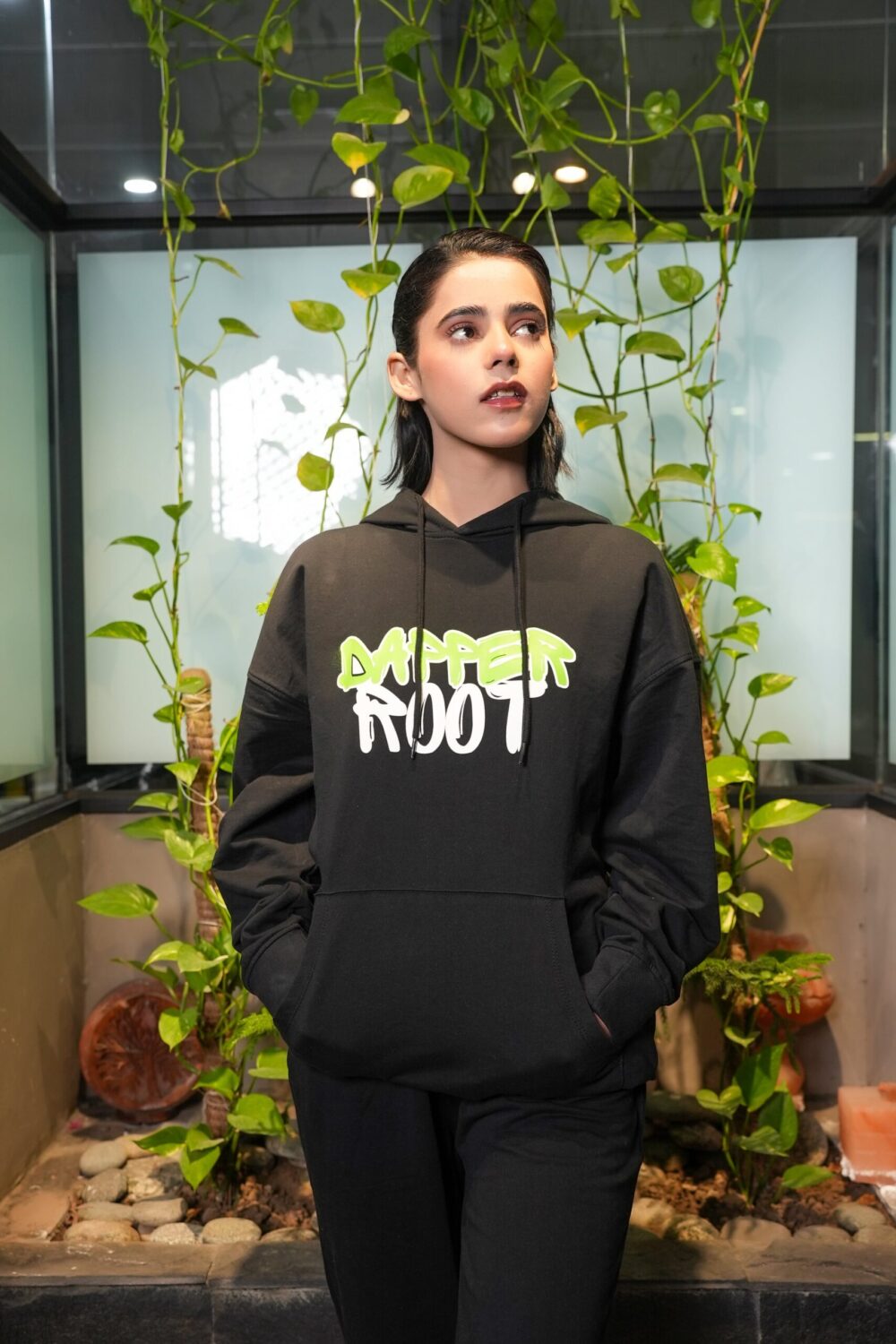 Drop Shoulder Hoodie (Black) - Image 11